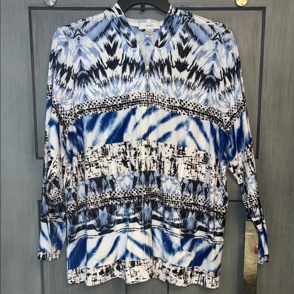 CJ Banks Abstract Blue and Black Hoodie